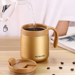 [ XẢ HÀNG ] Ca Cốc Giữ Nhiệt Văn Phòng Hot&Cool Có Tay Cầm Tiện Ích 350ml,500ml Siêu Giữ Nhiệt Inox 304