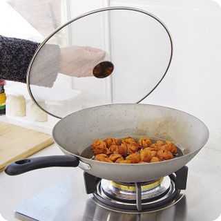 Nắp đậy chảo có tay cầm 33cm chống bắn dầu mỡ