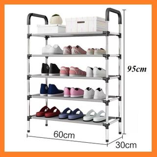 [ Hàng Hot ] Kệ Để Giày Dép Inox 5 Tầng Lắp Ghép Đa Năng Cao Cấp- Phong Cách Hàn Quốc