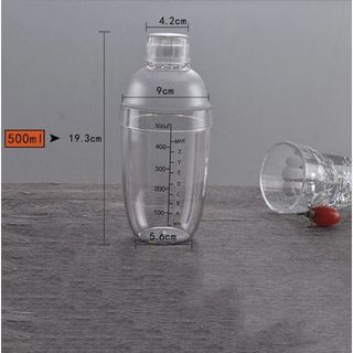 Bình Lắc Nhựa, Bình Pha Chế 500ml Vạch Đen