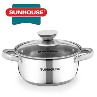 Nồi 2 quai inox 3 đáy nắp kính16, 20, 24 cm Sunhouse SH22120 - BỀN ĐẸP - DÙNG ĐƯỢC CHO MỌI LOẠI BẾP giá sỉ