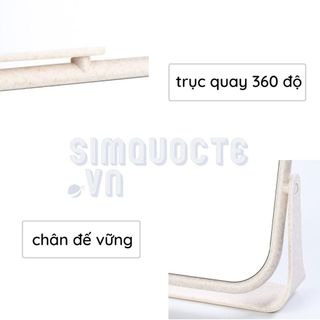 Gương Để Bàn 2 Mặt Chất Liệu Lúa Mạch Xoay Được 360 Độ