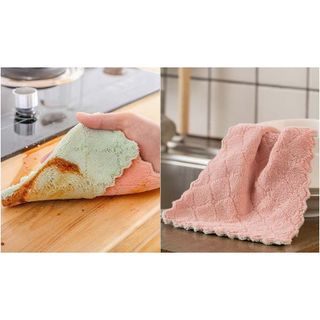 Khăn Lau Bếp, Lau Tay, Lau Chén Bát - Khăn Lau 2 Mặt Siêu Thấm Hút ( 1 Cái )