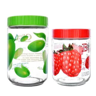 Hủ thủy tinh trái cây nắp nhựa nhiều dung Tích 750ml 1200ml 1500ml 2000ml