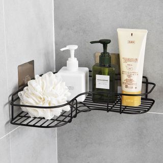 Kệ Góc Dán Tường Nhà Tắm Chịu Lực Tốt - Giá Đỡ Khung Sắt Treo Dán Góc Tường Siêu Chắc Có Miếng Dán