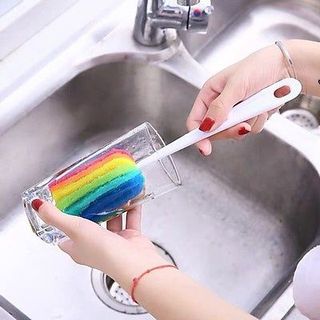 Cây Cọ Ly 7 Màu - Dụng Cụ Cọ, Rửa Đáy Ly , Vệ Sinh Cốc, Tách, Chén, Chai Lọ.... Làm Sạch Bình