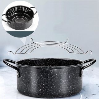 [ Hàng Mới ] Nồi Chiên Chống Dính Vân Đá Có Khay Ráo Dầu Mỡ 20cm