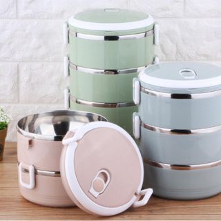 Hộp Đựng Cơm Lúa Mạch 2,3,4 Tầng Siêu Tiện Lợi Có Quai Xách Dễ Dàng Sử Dụng