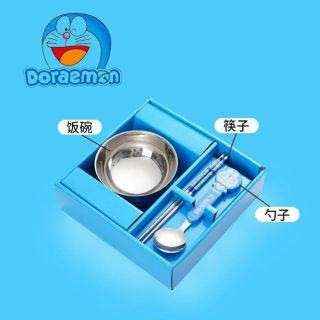Bộ Chén Ăn Kèm Đũa Muỗng Chống Nóng Giữ Nhiệt Hoạt Hình An Toàn Cho Bé