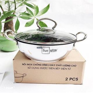 Nồi Kho Thịt Kho Cá 18, 20, 22cm 3 Đáy Nắp Kính - Dùng Được Mọi Loại Bếp - Siêu Chống Dính Hàng Fivestar Cao Cấp