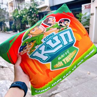Gối Tựa lưng mềm mịn 36cm hàng Khuyến mãi Sữa Kun (MÀU NGẪU NHIÊN)