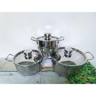 [ HÀNG CAO CẤP ] Bộ 3 nồi Inox 3 đáy Fivestar Royal Cool Dùng Cho Mọi Loại Bếp