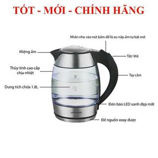 Ấm điện đun nước thủy tinh Lock&Lock 1.7L, 1.8L 1850W