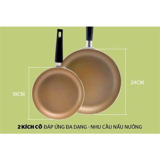 BỘ 2 CÁI CHẢO SIÊU CHỐNG DÍNH SUNHOUSE CT18HK và CT24HK KHÔNG DÙNG ĐƯỢC BẾP TỪ