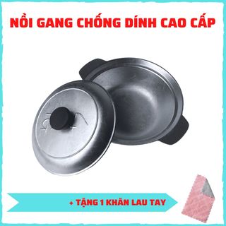 [ Kèm Quà Tặng ] Nồi Nhôm, Gang 20cm Kèm Nắp Dày Dặn Kho Cá, Nấu Cơm Đều Được giá sỉ