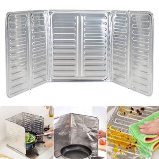 Tấm Chắn Dầu Mỡ, Tấm Chắn Bếp Chống Dầu Mỡ, Tấm Chắn Dầu Mỡ 3 Mặt Tiện Dụng Bằng Nhôm
