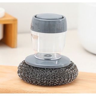 [HCM] Dụng cụ cọ rửa xoong nồi đa năng kèm lọ đựng xà phòng tiện lợi an toàn cho da tay