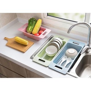Rổ Gác Bồn Rửa Chén Lúa Mạch Tiện Lợi Có Thể Điều Chỉnh Kích Thước