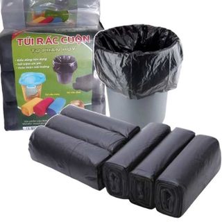 [ Hàng Mới Về ] Set 3 cuộn túi rác màu đen tự phân hủy kích thước 55x65cm dai bền an toàn với môi trường