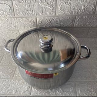 [HCM] Nồi Inox Thân Cao Dày Dặn Kèm Nắp Inox, Size từ 28 - 30 - 32cm
