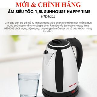 [HCM] ẤM SIÊU TỐC INOX 1.8L SUNHOUSE HAPPY TIME CHÍNH HÃNG