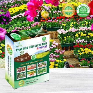 Phân bón hữu cơ vi sinh BK Organic (Công nghệ vi sinh Nhật – Dạng bào tử) hộp 1kg dùng cho các loại bông, hoa giá sỉ