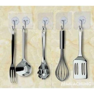 ( siêu rẻ ) Combo 50 móc dán dính tường siêu chịu lực trong suốt