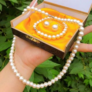 SET 3 MÓN NGỌC TRAI FULL HỘP GẤM LÓT LỤA