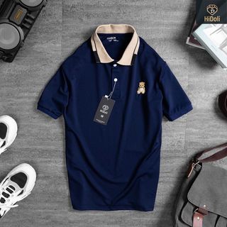 Áo Polo nam phối cổ, thun cá sấu co giãn 4 chiều chất liệu cao cấp