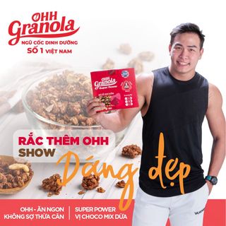 Hạt Granola, Ngũ Cốc Ăn Vặt Giúp Tăng Cơ Tập Gym Super Power (Ohh Granola),Mắc Ca, Hạnh Nhân Socola Hộp 250g