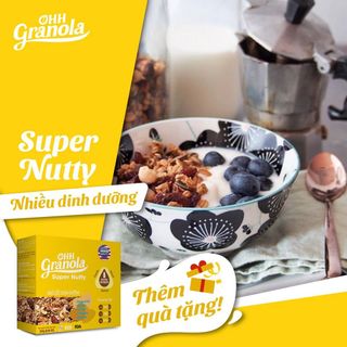 Ohh Granola COMBO 2 hộp Ngũ Cốc dòng SUPER Nutty, Power 250g Tập Gym, Tăng Cơ, Giảm Cân, Ăn Vặt