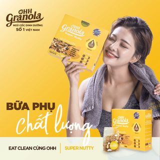 Ngũ cốc Ohh Granola Super Healthy, Nutty, Power hạt Hạnh Nhân, Óc chó, hạt Chia, hạt Điều, Mắc ca, Mật ong, Chocolate