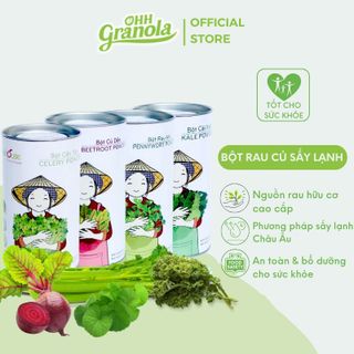 Dalahouse Bột Rau Củ Hữu Cơ Nguyên Chất Lon 120g Cần Tây, Diếp Cá, Củ Dền, Rau Má, Lúa Mì, Cải Xoăn, Cải Bó Xôi, Diếp Cá
