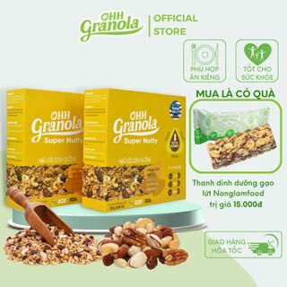 Hạt Granola, Chuẩn FDA Mỹ, Granola Siêu Hạt, Granola Ăn Kiêng, Ngũ Cốc Hạt Super Nutty Ohh Granola Combo 2 hộp 250g,