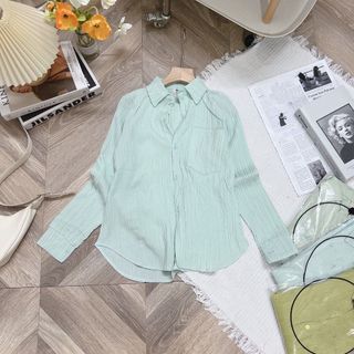 Áo sơ mi đũi gân dài tay nhiều màu