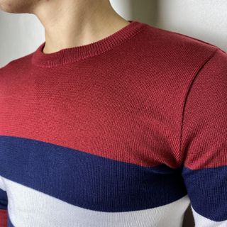 Áo len nam cổ tròn kẻ Hàn Quốc công sở dày dặn trẻ trung tronkengangto-visco-Hà Đinh