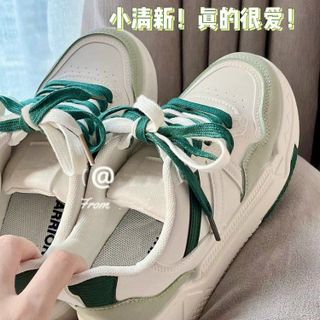 Giày thể thao nữ Da mềm màu trắng phối màu đẹp 21