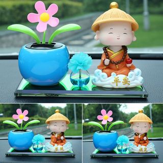 Tượng Trang Trí Taplo Chú Tiểu Chậu Hoa