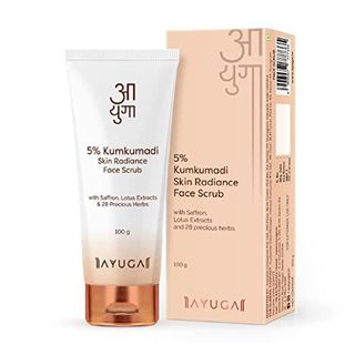 Tẩy tế bào chết cho da mặt Ayuga 5% Kumkumadi Skin Radiance Face Scrub với chiết xuất từ ​​nghệ tây, quả óc chó & hoa sen cho làn da rạng rỡ & tươi sáng - 100g giá sỉ