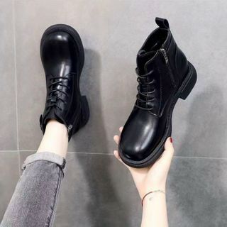 Giày boots nữ chất da mềm buộc dây thời trang 7