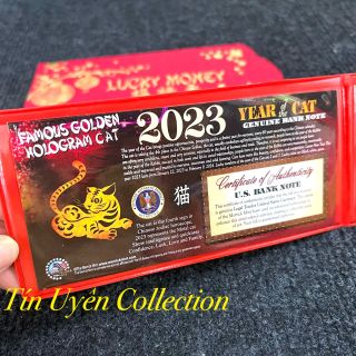 Sỉ số lượng Tờ Tiền 2 Đô Con Mèo Mạ Vàng kỷ niệm 2023 kèm Full phụ kiện lịch sự Lì Xì Tết biếu tặng độc đáo