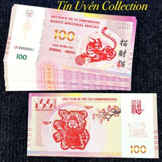 Sỉ số lượng lớn Tiền Con Mèo Macao kỷ niệm 2023 Mệnh Giá 100 Lì Xì Tết độc đáo ý nghĩa