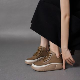 Giày Thể Thao Cao Cổ Da mềm chữ V 32