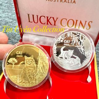 Sỉ số lượng Cặp Xu Mèo Úc mạ Vàng Bạc kỷ niệm 2023 Lì Xì Tết độc đáo ý nghĩa giá sỉ