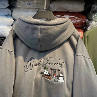 Áo hoodie logo thêu hun nỉ mềm mịn form dưới 70kg nón 2 lớp