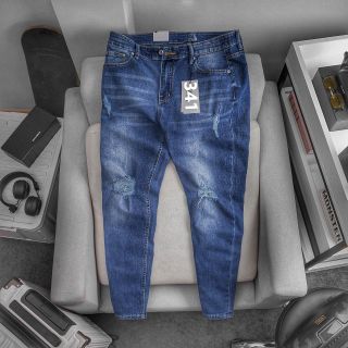 BIGSIZE - Quần Jean dài nam bigsize xanh jean rách sz 85kg - 130kg - Mã 341