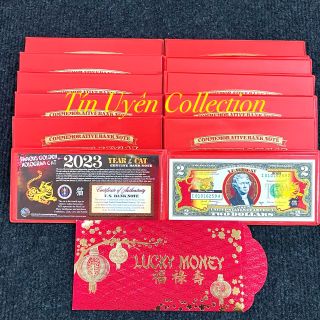 Sỉ giá cực tốt Tờ Tiền 2 Đô Con Mèo Mạ Vàng kỷ niệm 2023 kèm Full phụ kiện lịch sự Lì Xì Tết biếu tặng độc đáo