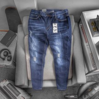 BIGSIZE - Quần Jean dài nam bigsize xanh jean rách sz 85kg - 130kg - Mã 343