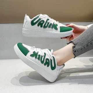 Giày thể thao nữ da mềm phối chữ đẹp 38