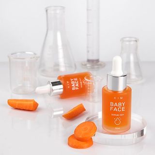 Serum dưỡng trắng da mặt, sạch mụn, mờ nám, tàn nhang KIM BABY FACE HA+ chiết xuất cà rốt 30ml